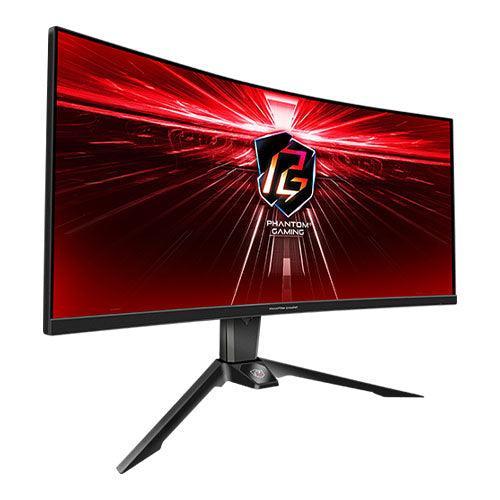 Asrock 34" Phantom Gaming WQHD Curved Gaming Monitor (PG34WQ15R3A), 3440 x 1440, 1ms, 2 HDMI, DP, 165Hz, HDR 400, Wi-Fi Antenna, Mini-OLED Screen, RGB, VESA-PCR Business Solutions Ltd